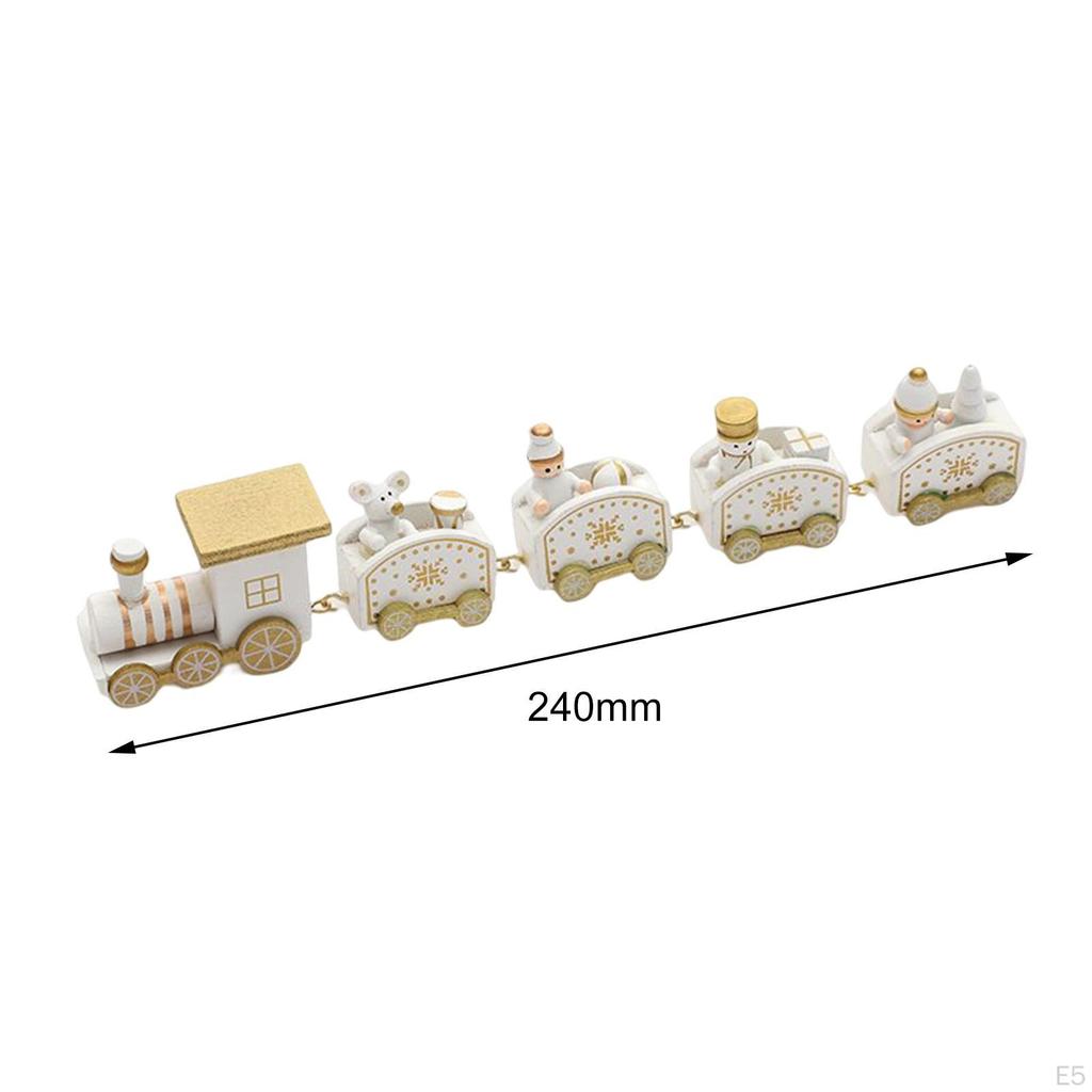 Christmas Wooden Train Crafts Home Decor Painted for Festival