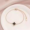 Titanium Steel Four-Leaf Clover Anklet Women Rose Gold Non Tarnish Anklet