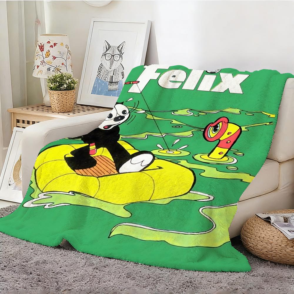 Felix The Cat Throw Lightweight 240G Flannel Blanket Soft Skin-Friendly For Summer Cooling
