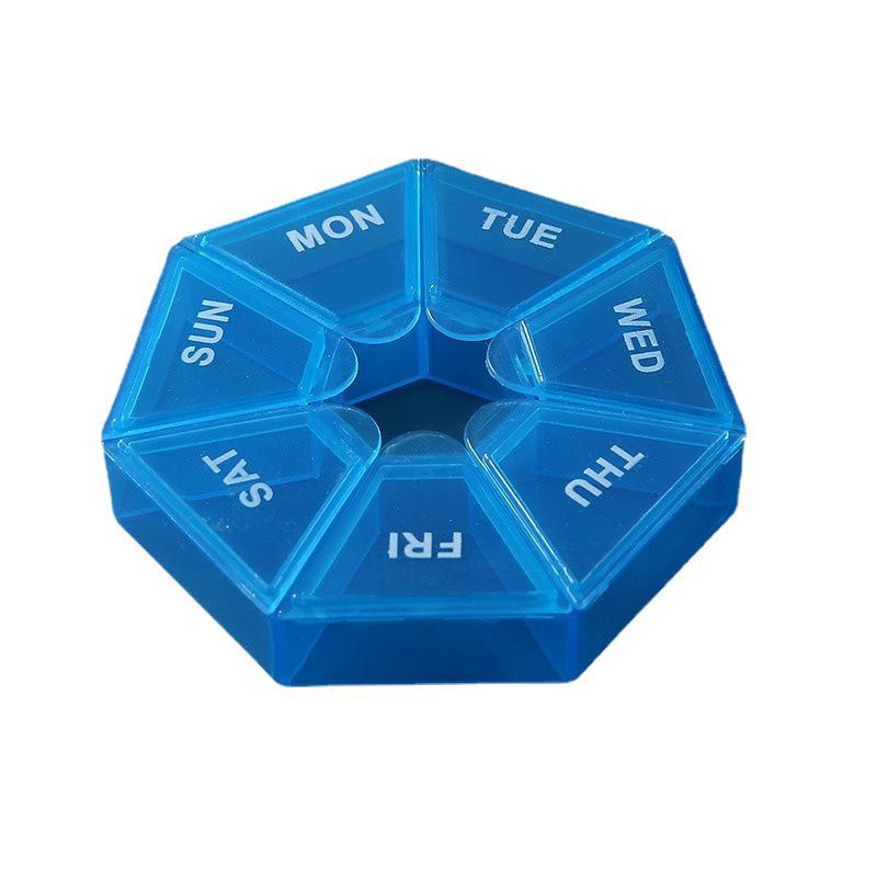 Seven-Day Transparent Pill Organizer - Portable, Colored, Weekly Medicine Storage Box