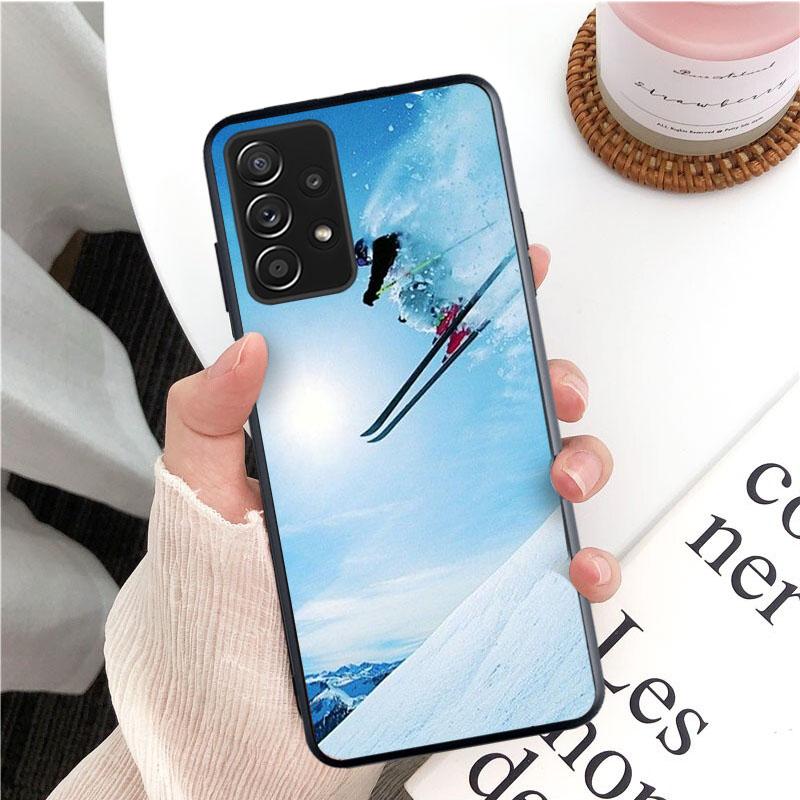 Snö Die Skidåkning Snowboard Sport Mobilskal för Samsung Galaxy A13 A22 A12 A32 A71 A11 A21S A33 A52 A72 A51 A50 A70 A31 M31