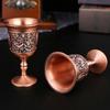 2 buc. Pahare de vin vintage din alamă Bronz roșu Cupe decorative pentru băut Afișaj decorativ