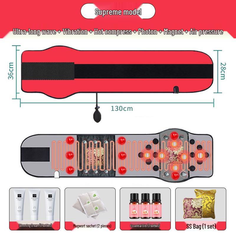 Ultra-Long Wave Hot Compress Waist Belt: Abdominal Heating, Uterine Warming, Vibration & Fat Burning Slimming Device