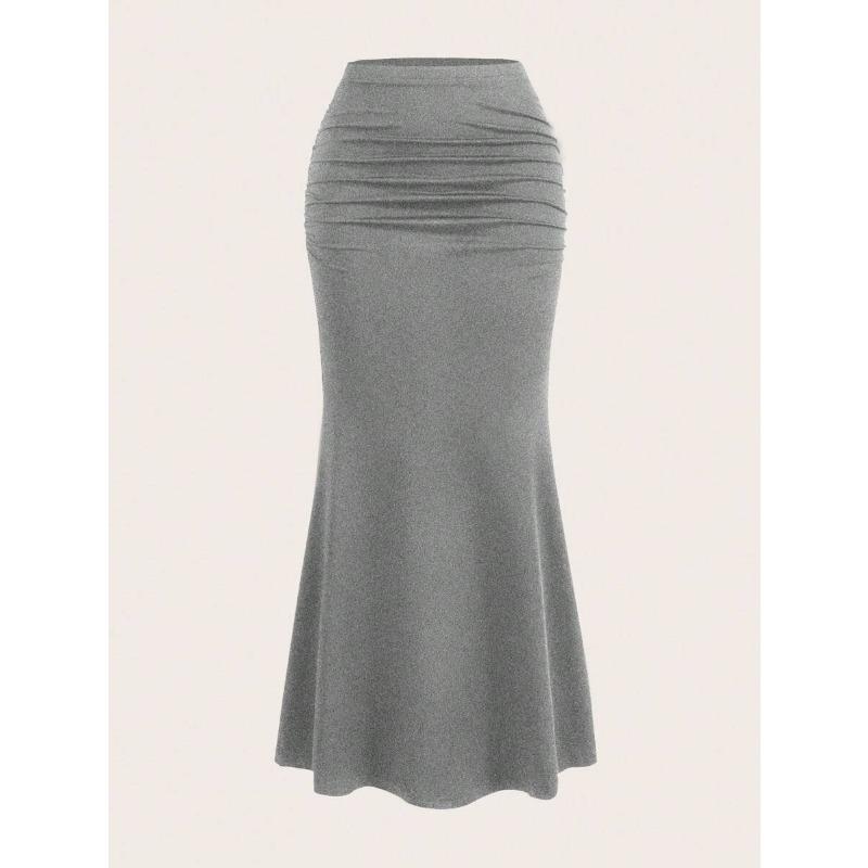 

Весна Осень Однотонная Темпераментная Юбка Годе Женская Сексуальная Повседневная Модная Облегающая Юбка XS