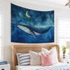 Whale Ocean Starry Night Tapestry, Blue Sea Wall Art For Kids Bedroom Nursery Dorm Home Decor