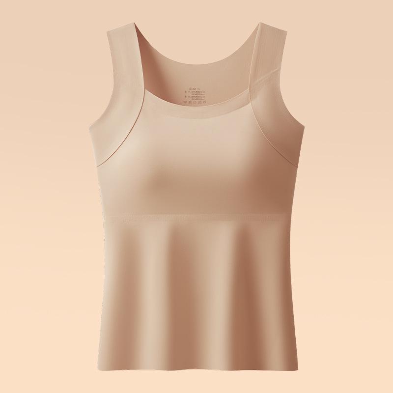 

Plus Size Seamless Beauty Base Layer Vest with Chest Pads (80-210 jin) L [95-110 jin]