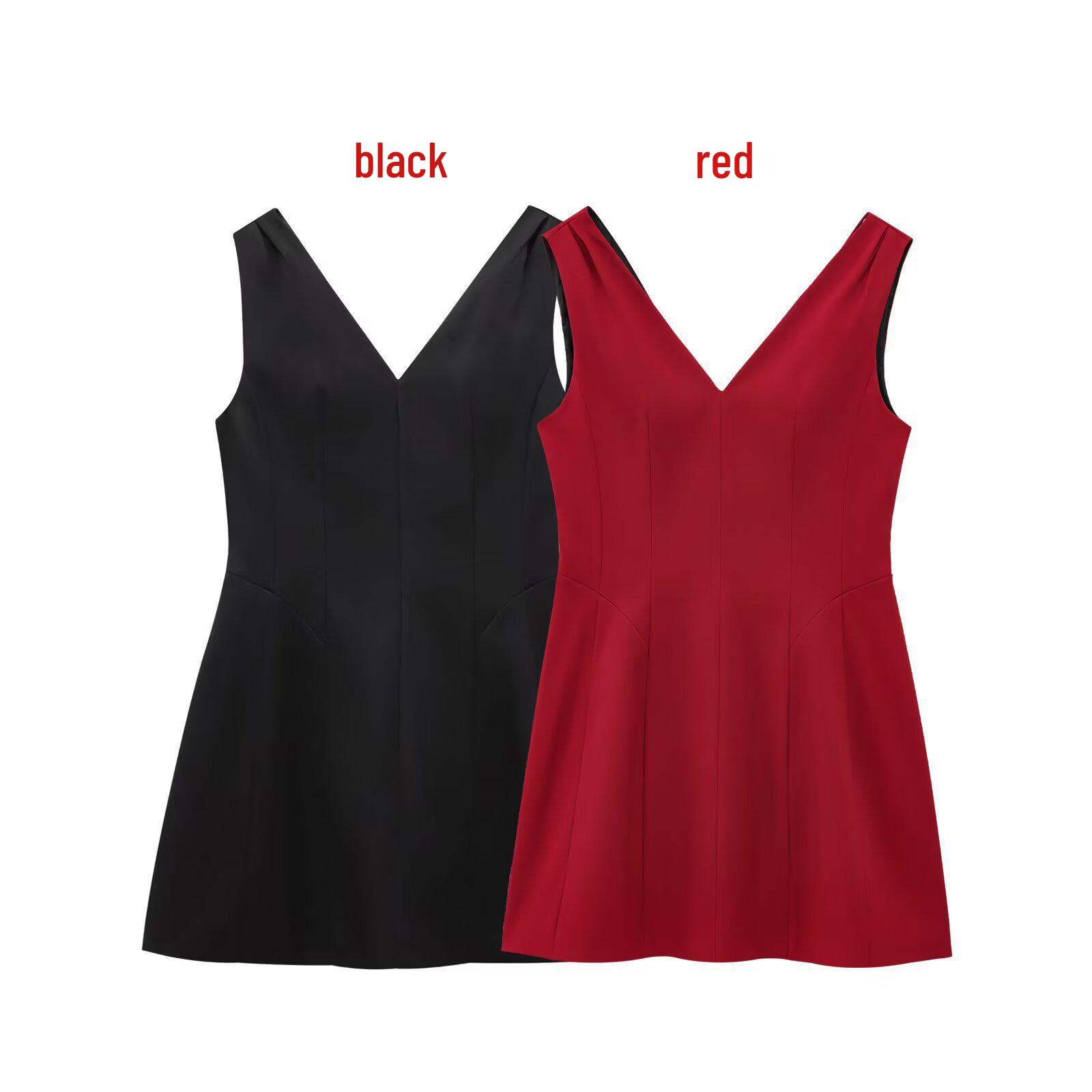 

Elegant Sleeveless Balloon Dress for Women - European and American Style M чёрный
