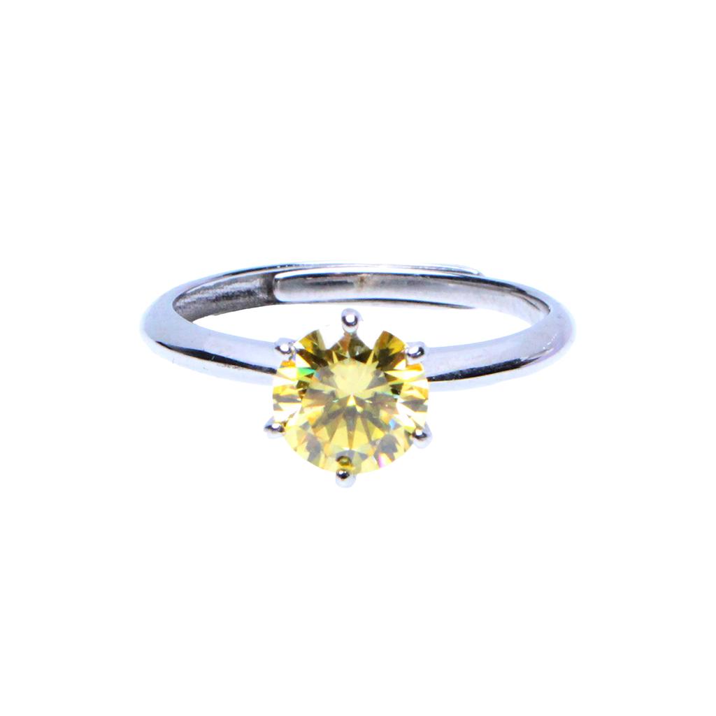 Bien Vetu Yellow Moissanite Ring 1 Carat Simple 121