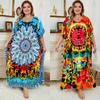 European-American Rayon Print Plus Size Beach Cover-Up Dress & Long Robe