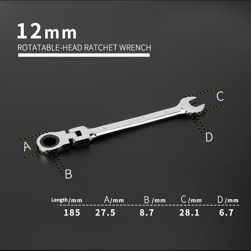 Activități multifuncționale Set chei cu clichet 180 de grade Chei flexibile cu cap deschis Unelte de mână pentru reparații auto Cheie combinată