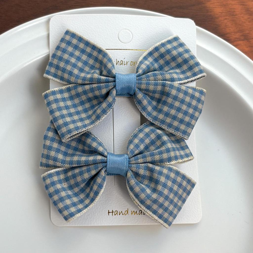 Polka Dot & Plaid Hair Clips and Bows for Girls' Ponytails - Cute Hair Accessories for Children and Babies