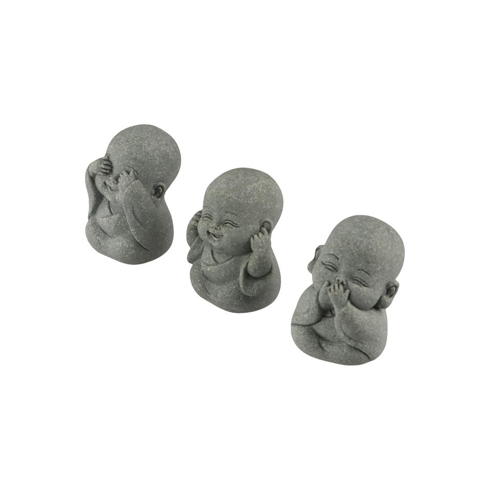 Sandstone Little Monk Figurine Cute Desktop Cculpture Dolls Buddha Statue  Fireplace