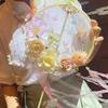 Silk Flower Fan, Ancient Style Fan, Long-Handled Round Fan, Classical Dance Handheld Fan, Hanfu Photo Prop, Cheongsam Accessory