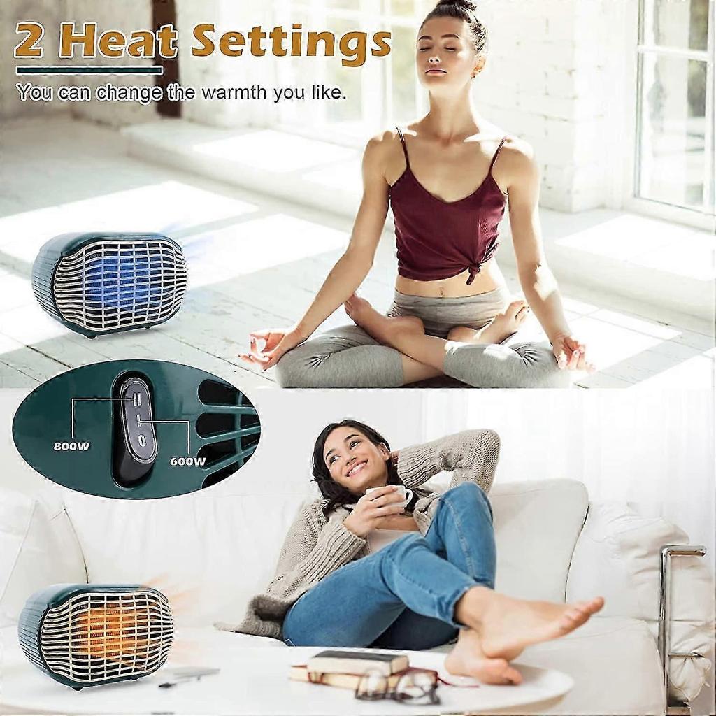 Mini Fan Heater, Portable Fan Heater Fan Booster Heater 3s Fast Heating 2 Adjustable Energy Saving Mini Heater for Dorm Bedroom Office Living Room