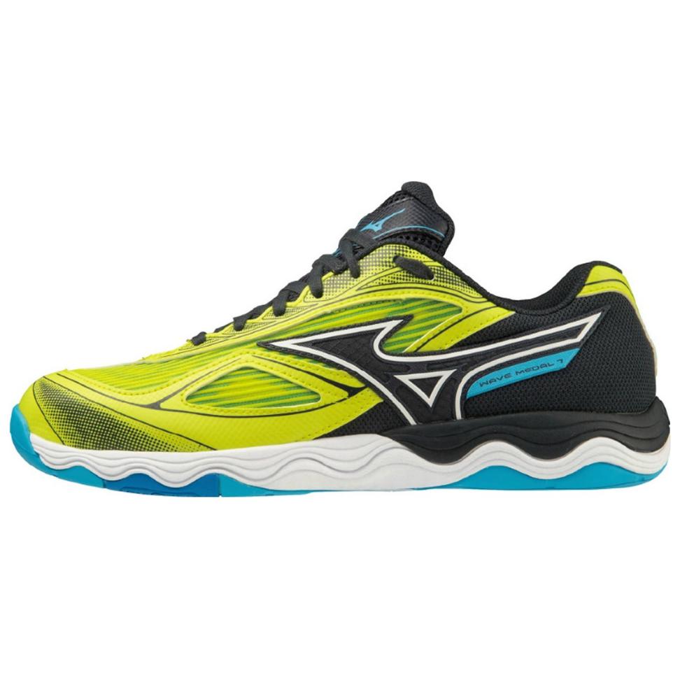 

Mizuno Wave Medal 7 Shock Absorbing Durable Low Top Training Shoes Unisex Sneakers Black Yellow 81GA231501 36