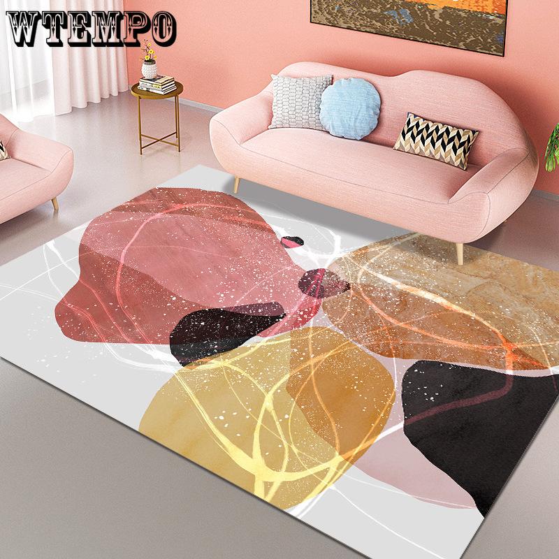 Retro Geometric Style Living Room Carpet Bedroom Bedside Carpet Modern Minimalist Luxury Floor Mat