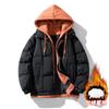 Winter Windproof Thickened Stand-up Collar Contrast Men's Winter Windproof Thickened Couple Bread Jacket Trendy Cotton Clothes