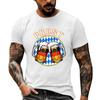 Men's Retro Festival Print Short Sleeve T-Shirt, Loose Fit Casual Summer Top