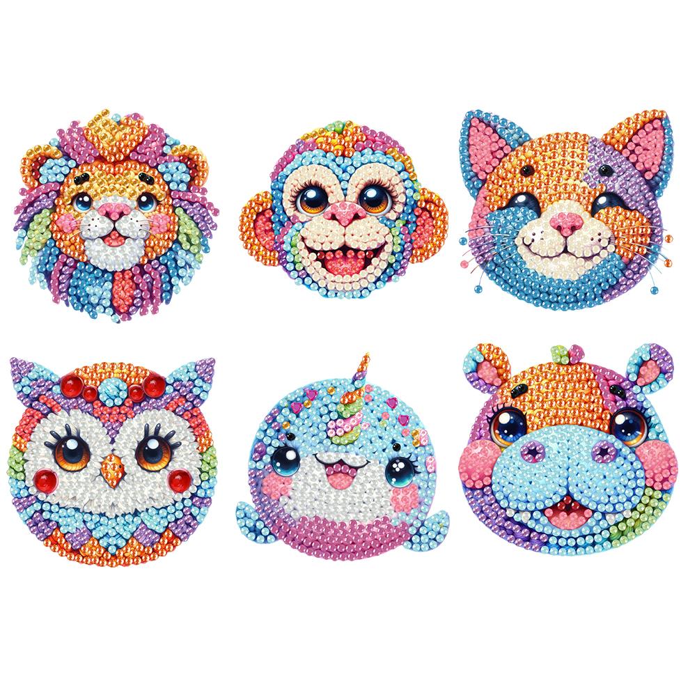 6/8Pcs Diamond Painting Magnets Refrigerator Butterfly Dog for Fridge Whiteboards Car Mailbox Decor for Adults Kids Beginners