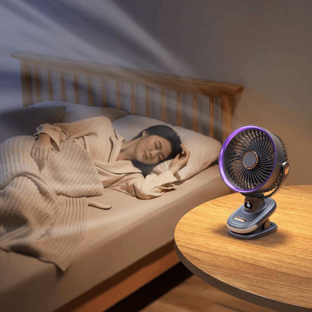 10000mAh Rechargeable Mini Clip Fan Mute Mini Desk Fan Adjustable Clip-on Fan Table Wireless Fan for Home Room Stroller Camping