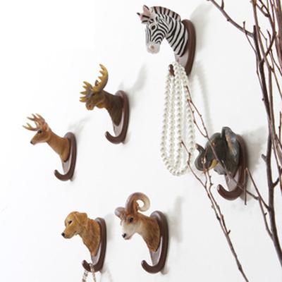 American Style Creative AnimalHead Hanging Hook Strong Seamless Sticking Hook Decorative Keys Hanger Wall Home Hook