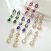 Geometric Water Drop Earrings For Women With Crystal Silver Needle For Wedding Fashion
