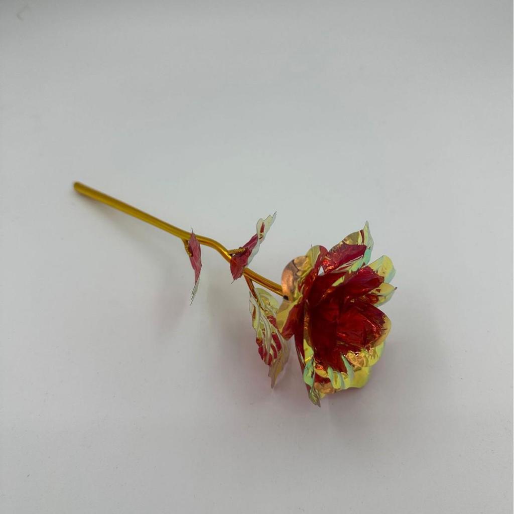 Seven-Color Preserved Rose with Gold Foil - Handmade Floral Gift for Valentine's and Mother's Day