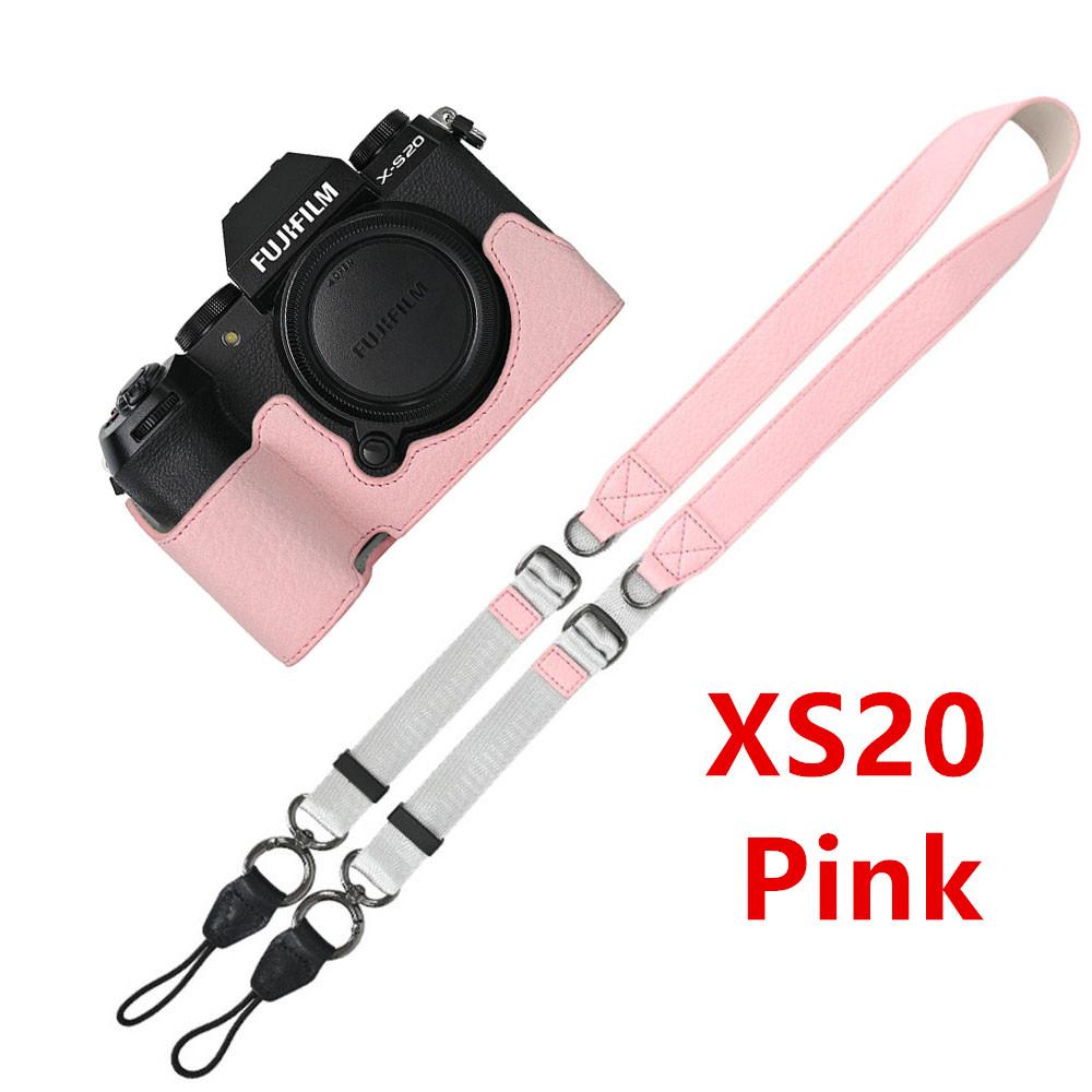 Litchi Skin PU Leather Half Case for Fujifilm Fuji XT50 XS10 XS20 XT30 XT30II XT20 XT10 XT5 XM5 Battery Opening Cover With Strap