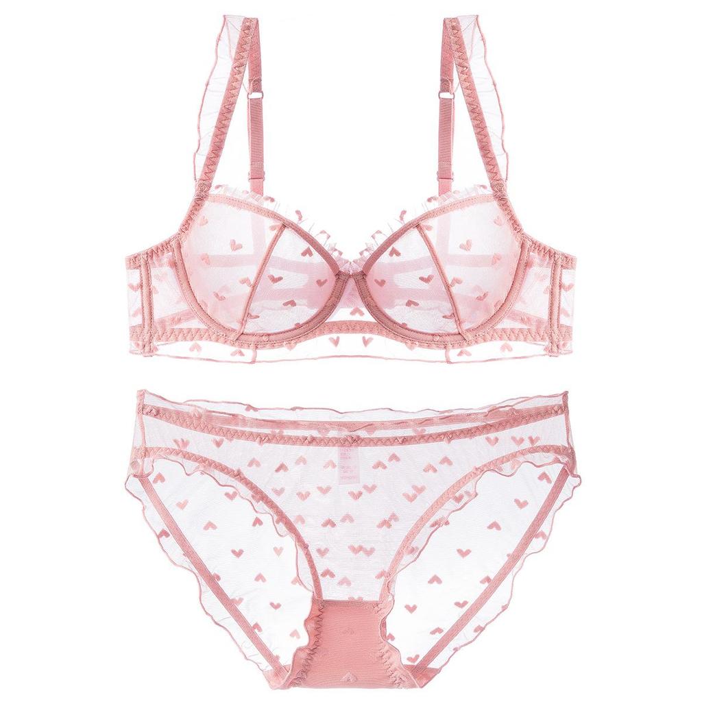 Sommer Französische Spitze Dessous Set für Damen: Ultradünne, Anti-Hänge-, BHs für große und kleine Brust