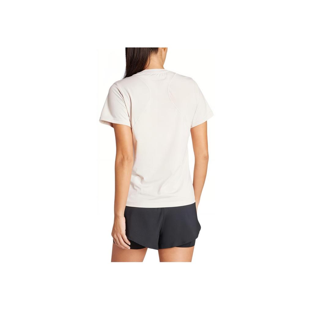 Adidas Solid Color Crew Neck Short Sleeve T-Shirt Women Tops White IT9225