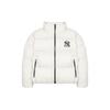 MLB New York Yankees Logo Stand Collar Zipper Long Sleeve Down Jacket Short Version Unisex Jacket White 3ADJM1026-50IVS