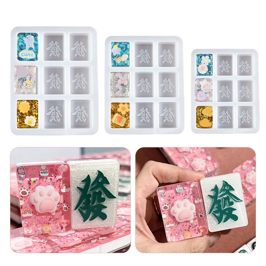 Beautiful Mahjong Pendants Drop Glue Silicone Mold for Mahjong Pendants Delicate Fortune Mahjong Mold for Decorations
