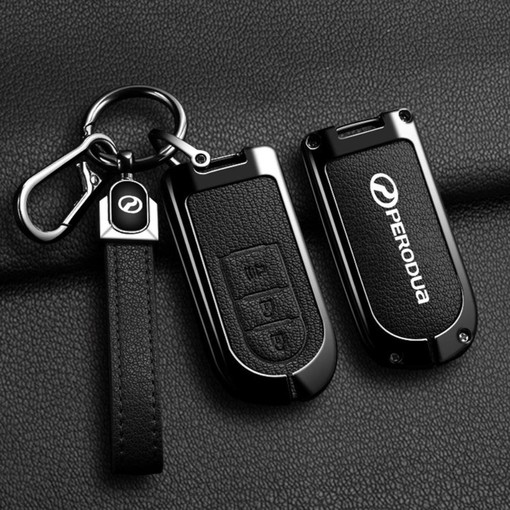 For PERODUA Toyota Car Key Cover Metal Shell Protector for Men Women with Remote Control