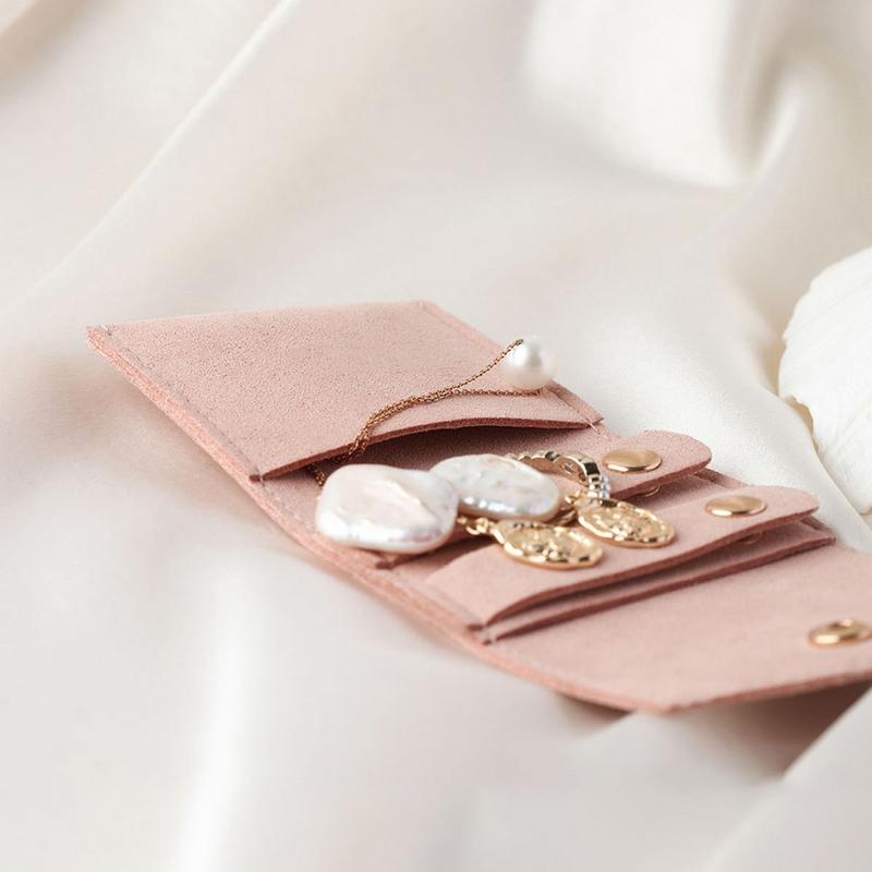 Travel Portable Jewelry Organizer Roll Foldable Jewelry Case For Bracelet Ring Necklaces Earring Jewelry Storage Bag Travel Bags