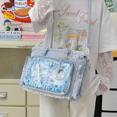 Styl Preppy Japonia Torba na ramię Crossbody Urocza Kokardka Przezroczysta Torba Tote Dla JK Słodkich Dziewczyn Anime Torba Messenger