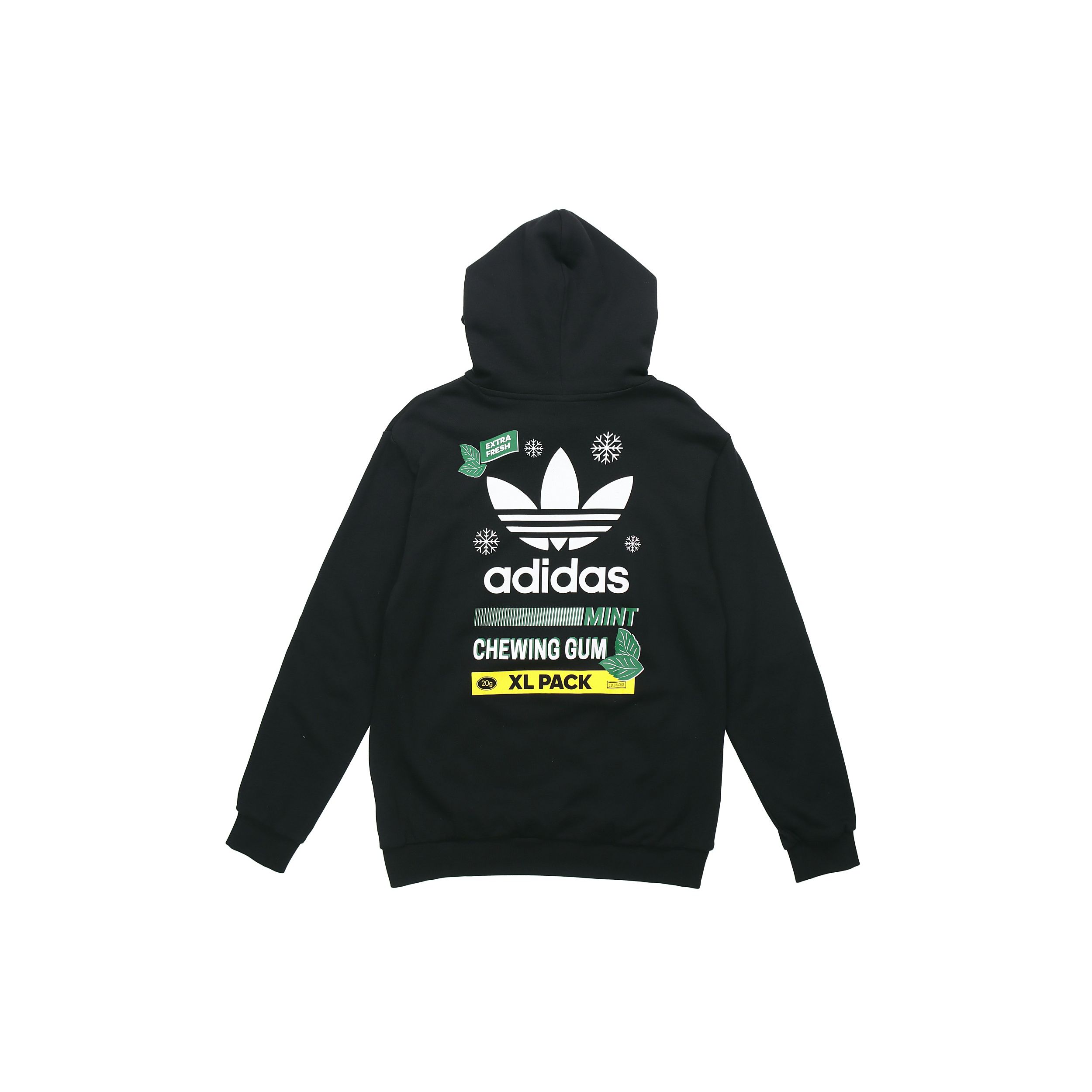 Adidas Originals Trefoil Snowflake Print Hoodie Casual Sweatshirt Men Black FP7702 XL