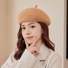 Wool Beret Women's Autumn and Winter Style Face Showing Little Painter Hat Trend New Large Head Circumference Knitted Newsboy Hat