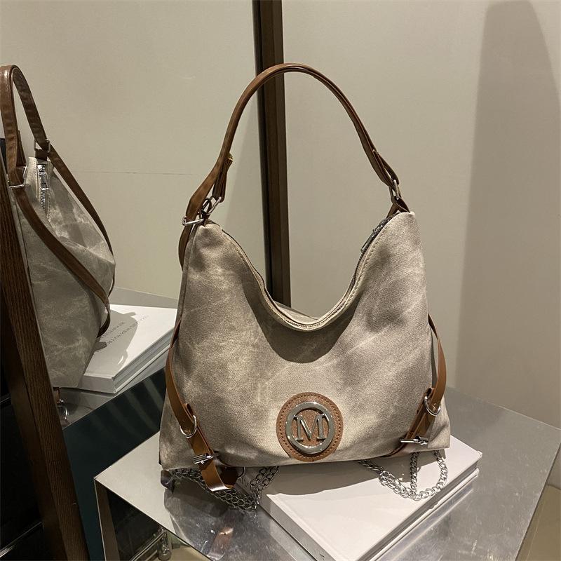 

Denim messenger bag women s large capacity 2025 new high-end niche three-purpose shoulder tote bag backpack хаки