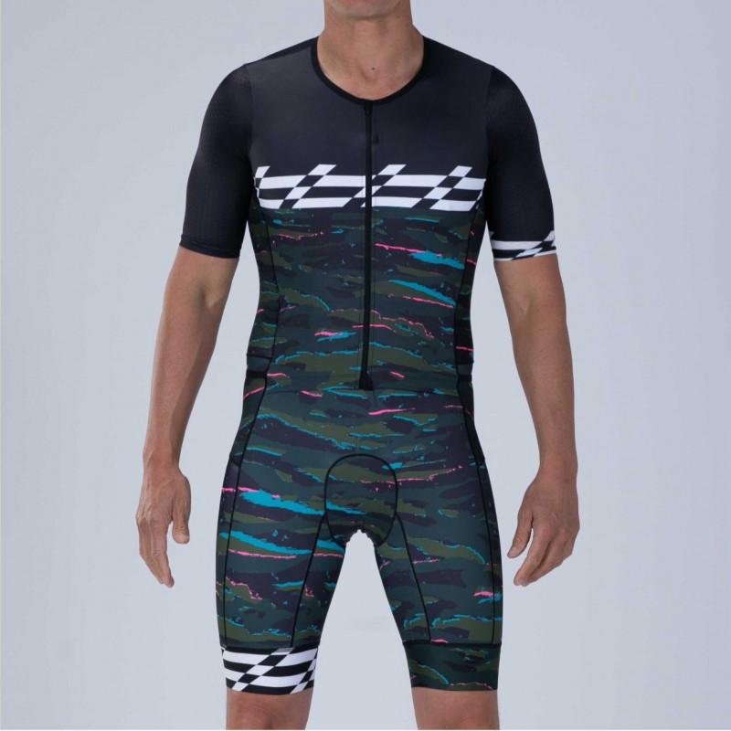 Tuta da Triathlon da Ciclismo Unisex Manica Corta Maglia Estiva Performance per Bici da Strada e Mountain Bike