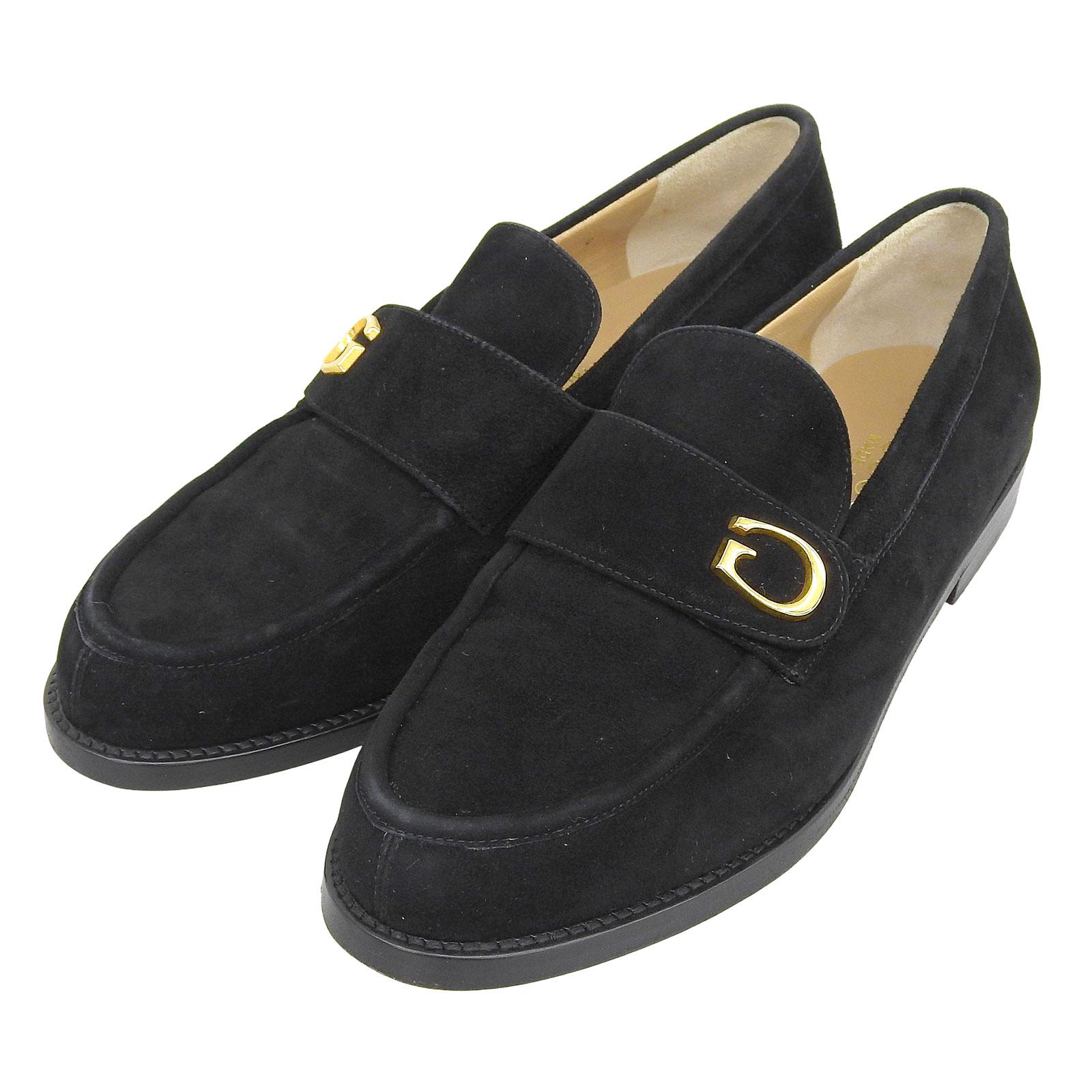 Отличные лоферы GUCCI черные Замша Женские 365 Бу 21780₽