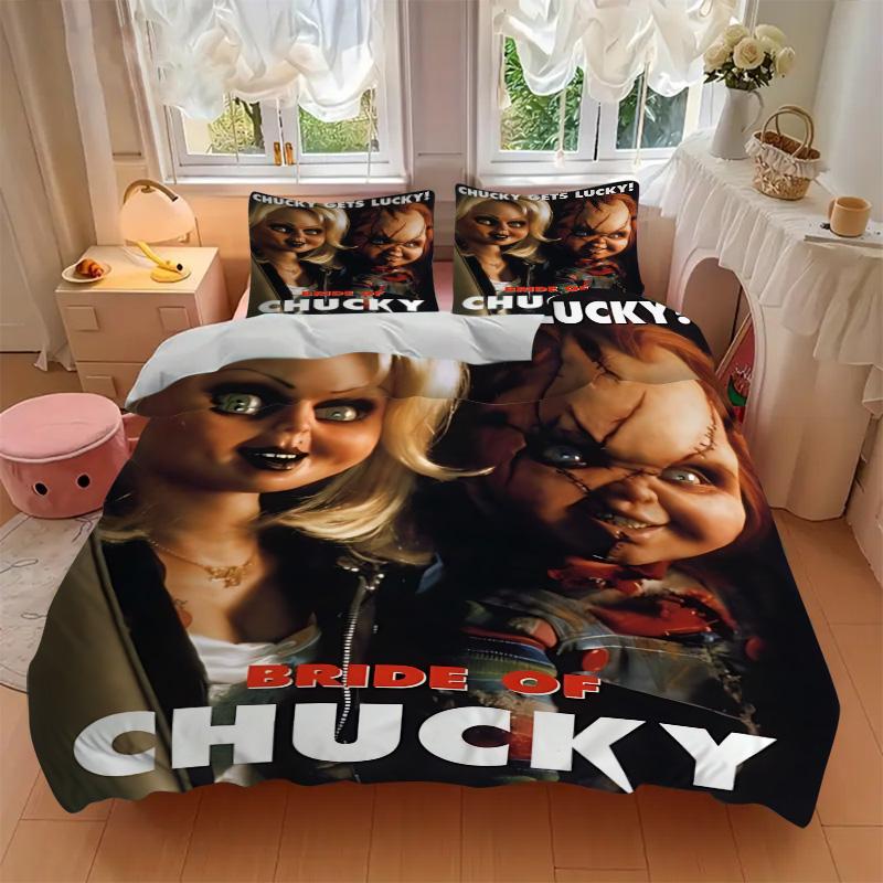 Chucky'S Lucky Adventure Print 3Pcs Bedding Setduvet Cover With 2 Bedropillowcase Home Birthday Gift