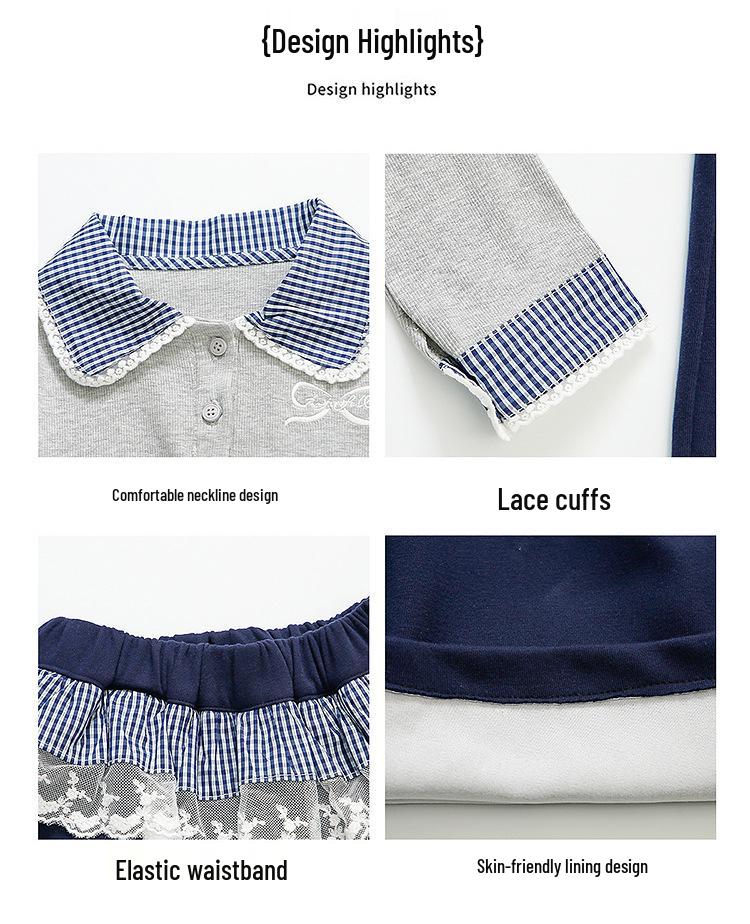 Girls' Sweet Bow Korean Style Autumn Sweatshirt Set 2025 - Stylish Two-Piece Outfit for Baby Girls