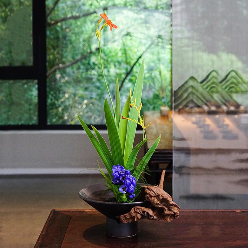 Ceramic Flowerpot Hiroguchi Flower Vase Chinese Style Flower Arrangement Ware Floral Accessories Succulent Pot Plant Accessories