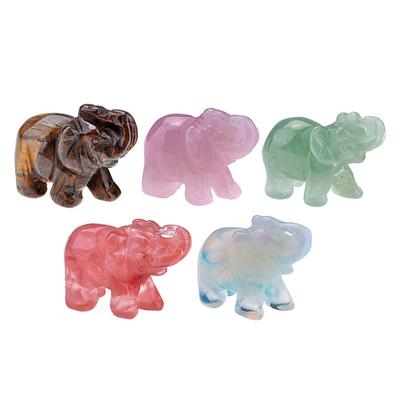 Mini Kristall Elefantenfigur Natürliche Kristalle Kunst Tierstatue Ornament für Zuhause Schlafzimmer Büro Schreibtisch Raumdekoration