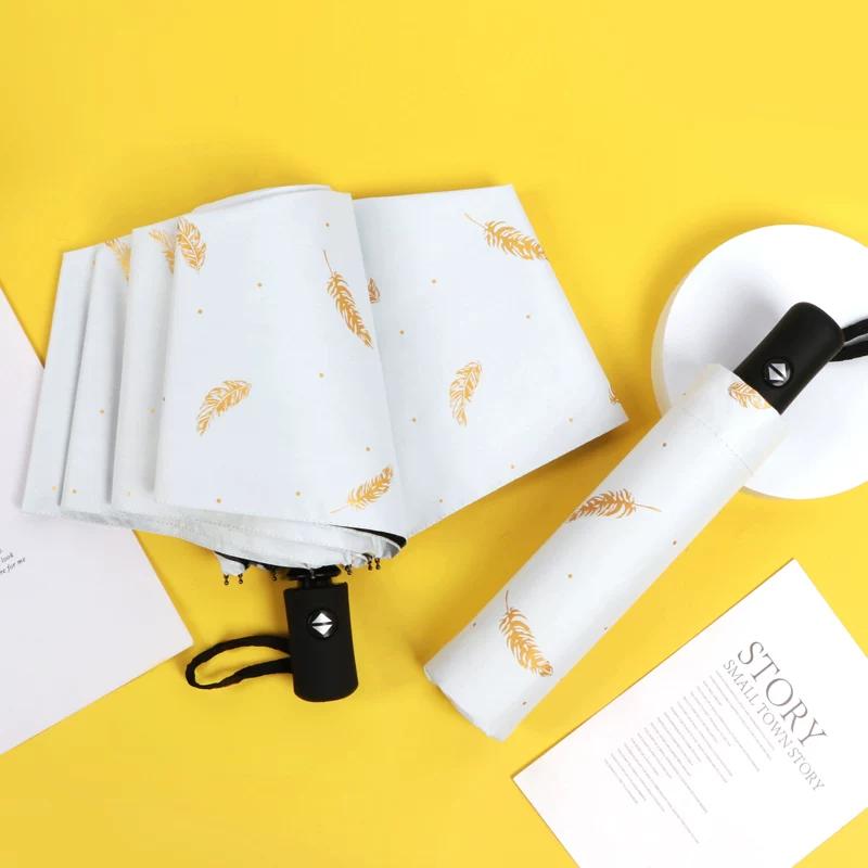 Female Student Print Foldable Dual-Purpose Sun-Proof Umbrella
