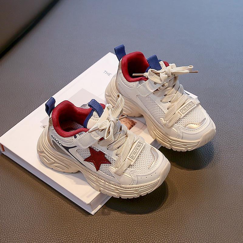 Children's 2025 autumn new soft-soled non-slip sneakers mesh breathable boys and girls dad shoes