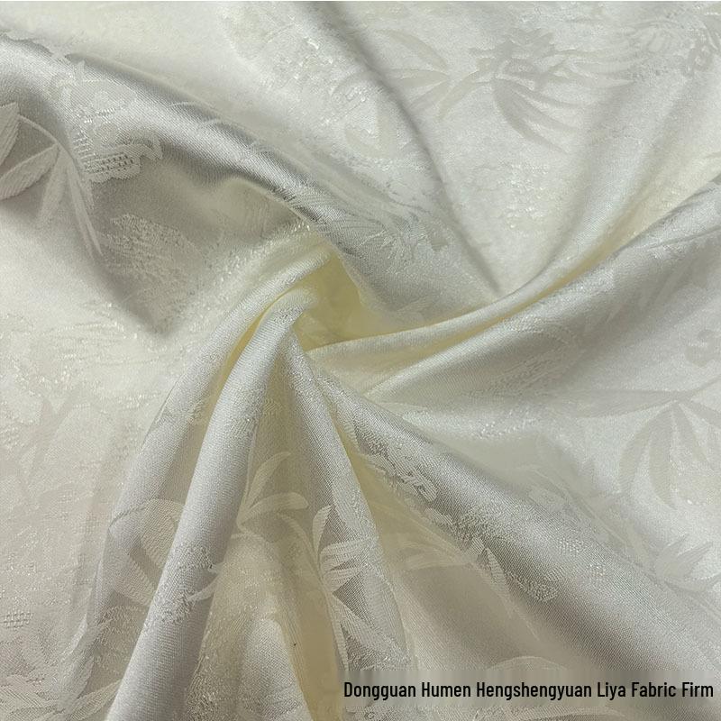 Two-Color Bamboo Leaf Jacquard Fabric for Cheongsam, Wedding Dress, Shirt, and Long Skirt