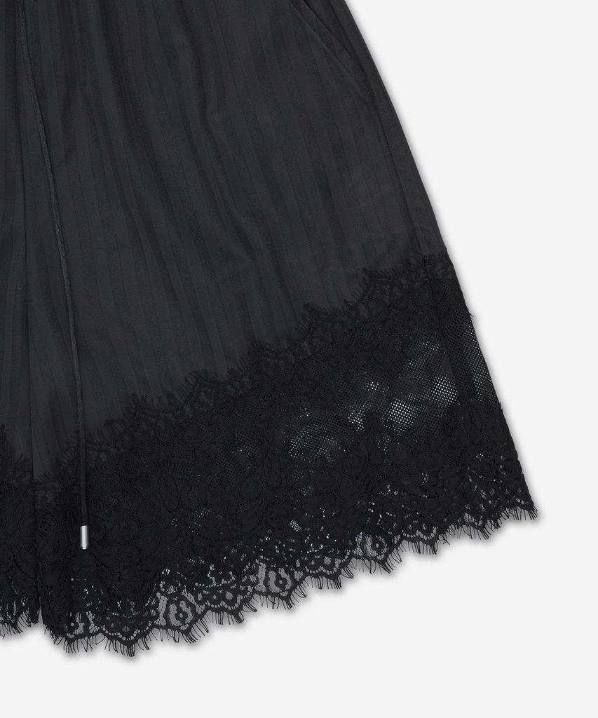Mejongseupesyeol Shadow Stripe Lace Pants - Black / 21261465308Blk
