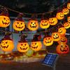 Upgraded Solar Pumpkin Lights for Halloween Decorations Outside,Spooky Pumpkin Lights String for Outdoor Halloween,Camper Party Door Window Tree Decor