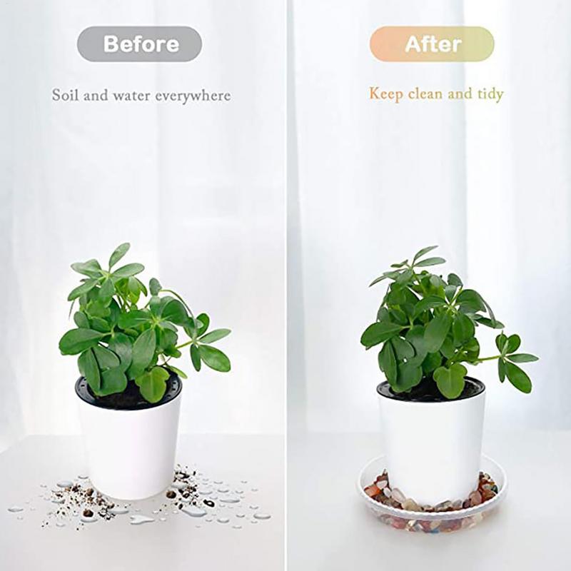 5PCS Durable Plastic Plant Saucer 6/8/10 Inch Round Drip Plant Trays Flower Pot Tray Indoor Outdoor Home Garden Supplies